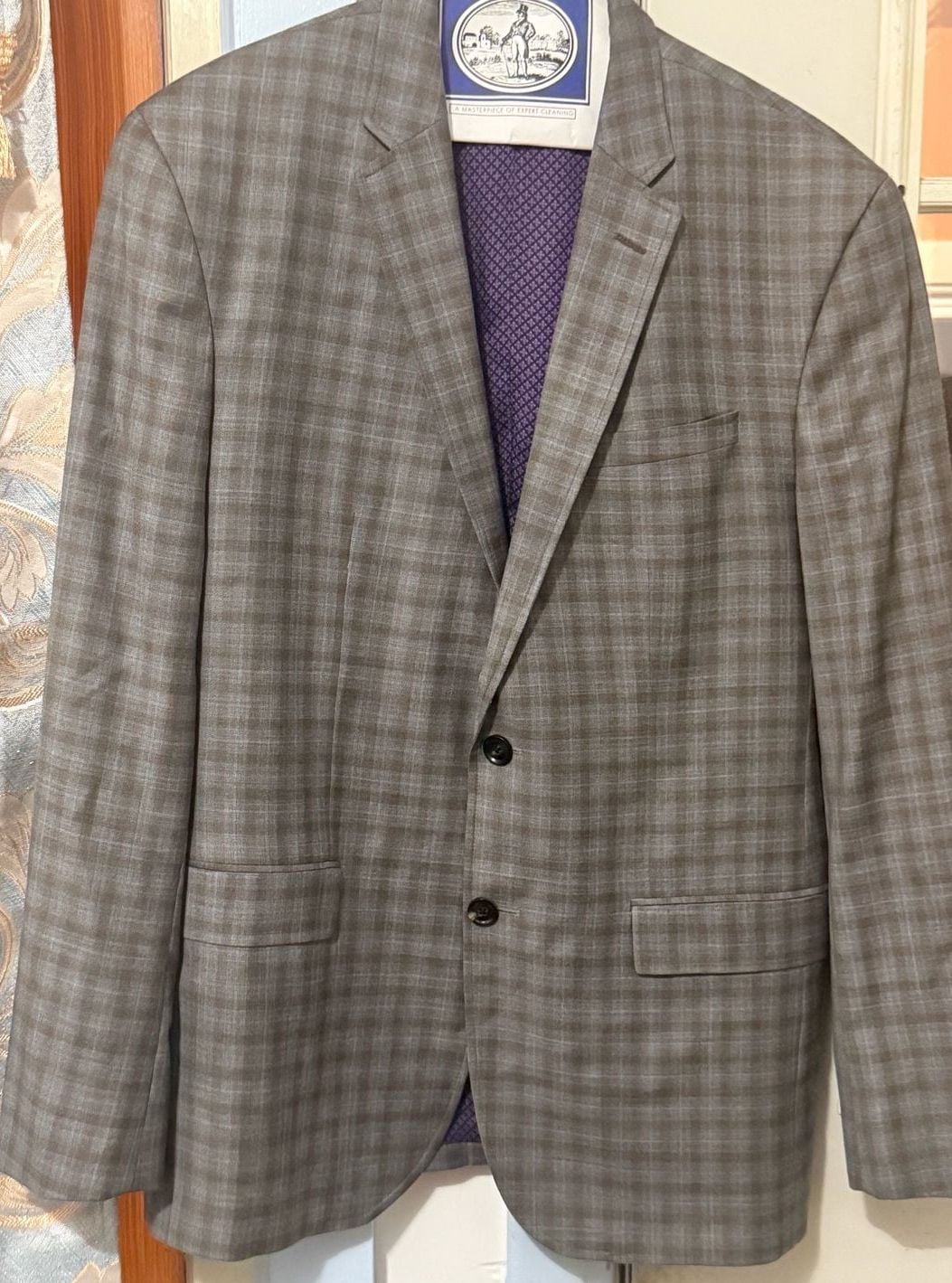 Ted Baker London Endurance Men's Gray Plaid Sport Coat Suit Jacket 42R 10