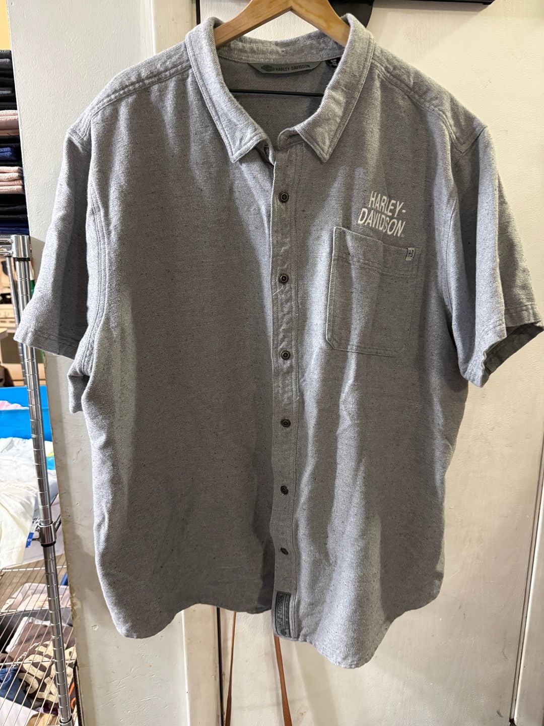 Harley-Davidson Men's #1 Graphic Short Sleeve Woven Casual Shirt - Gray 99006-20VM 4