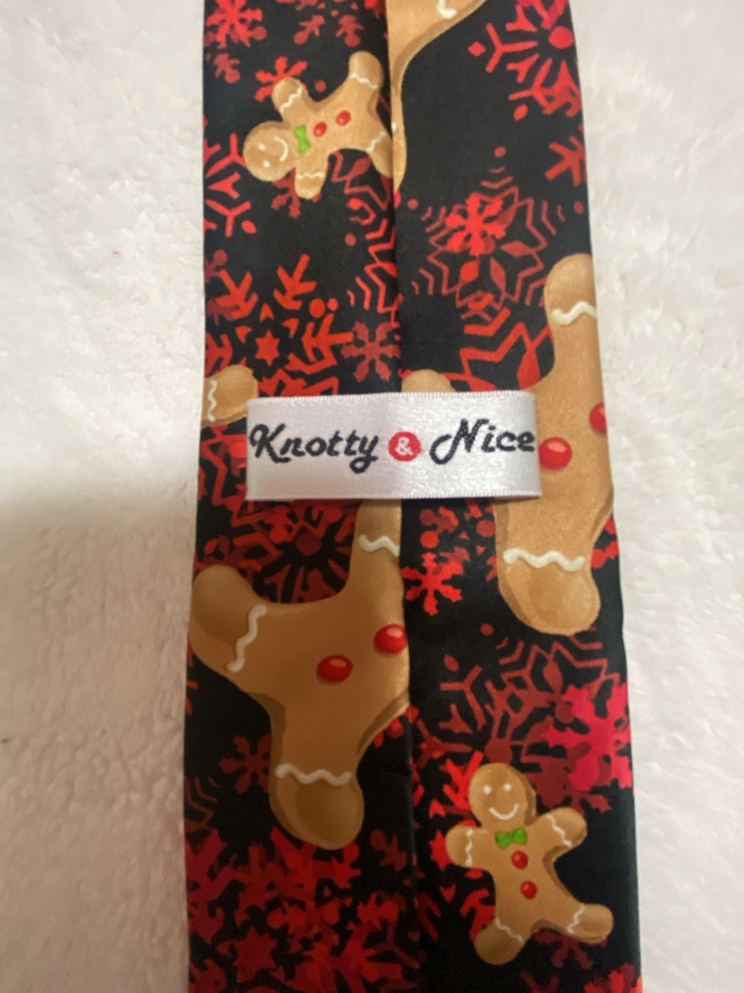 Knotty & Nice Men's Gingerbread Man Christmas Necktie 2