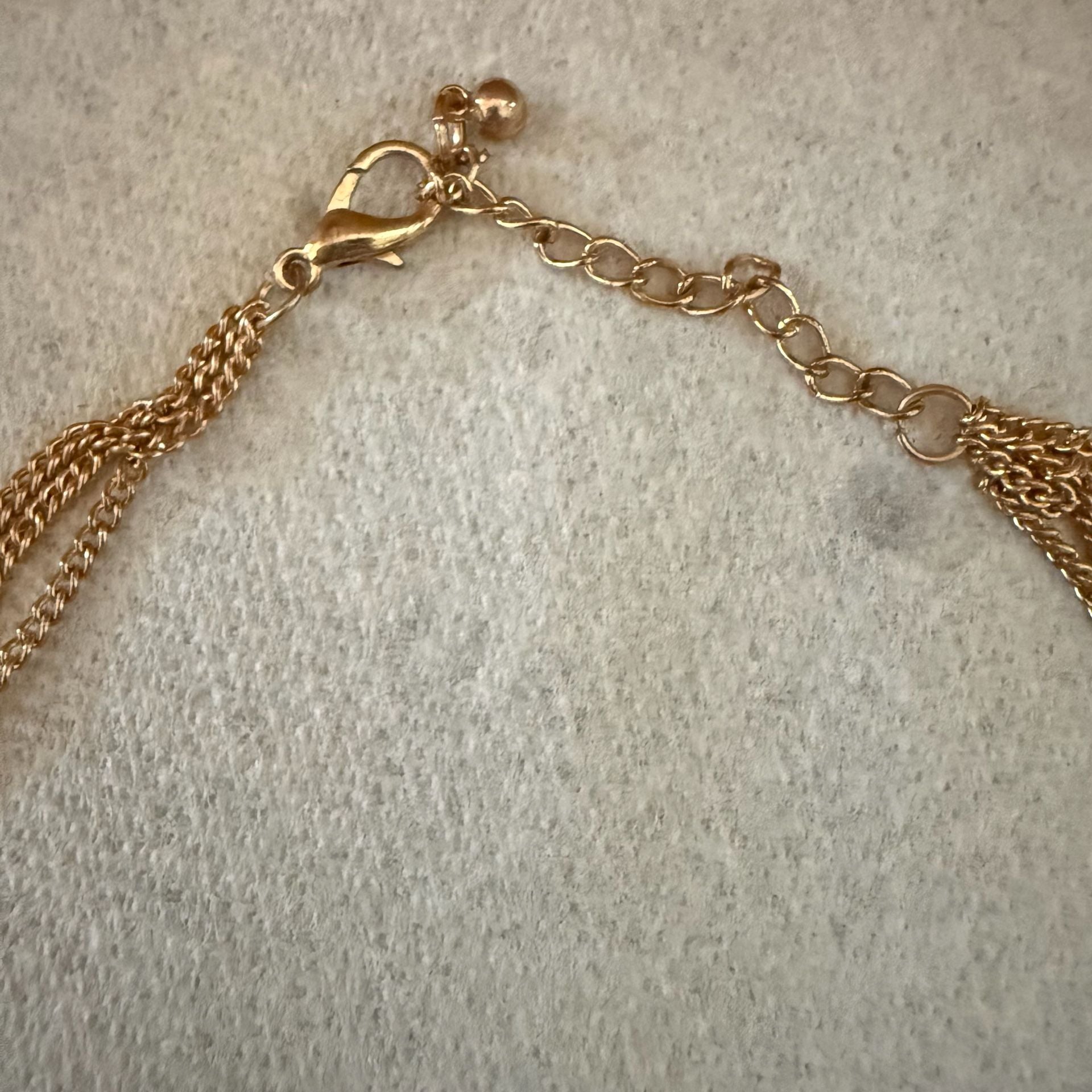 Gold Tone Statement Bib Necklace with Amber color and Leopard Print Stones 5