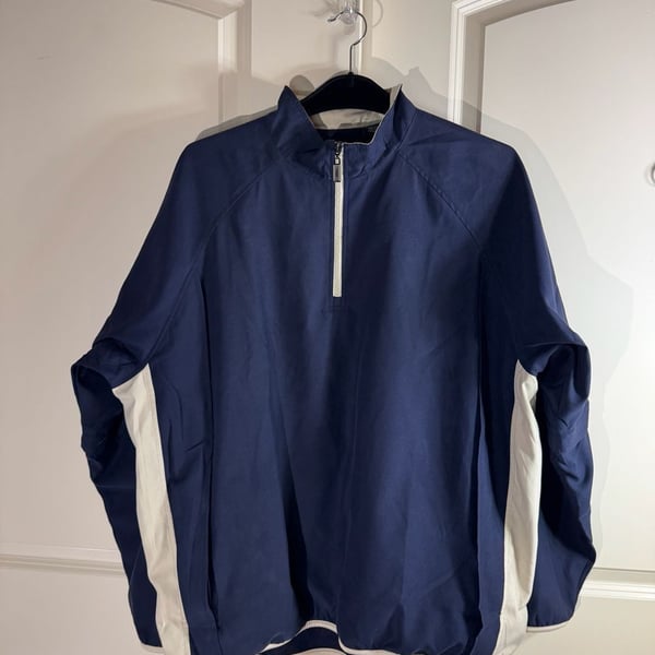 Ping Collection Navy and Tan 1/4 Zip Golf Performance Pullover Jacket Size XL