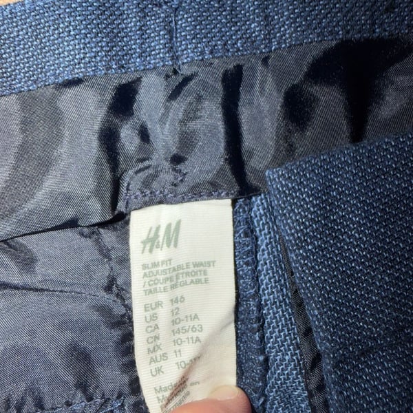 H&M Boys Navy Blue Slim Fit Suit Set Jacket and Trousers