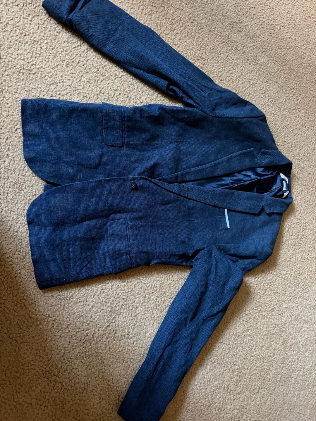 H&M Boys Navy Blue Slim Fit Suit Set Jacket and Trousers 4