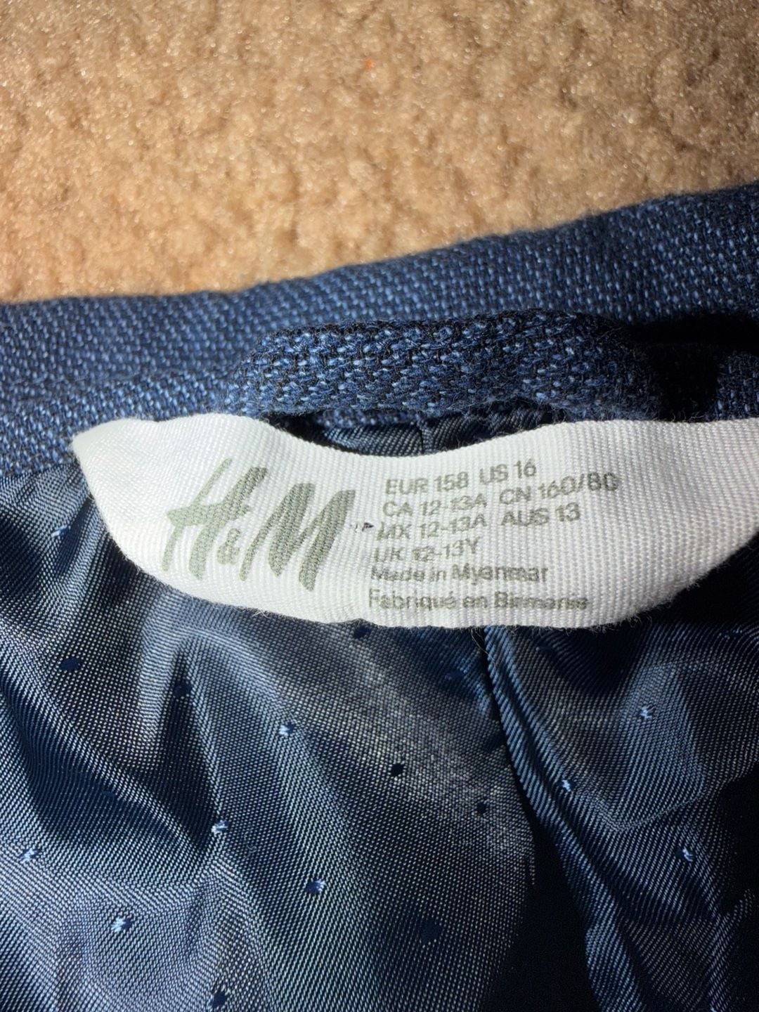 H&M Boys Navy Blue Slim Fit Suit Set Jacket and Trousers 7