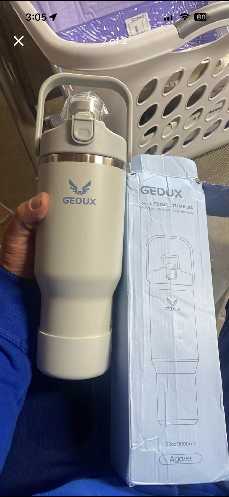 GEDUX 32oz Stainless Steel Tumbler with Handle, Straw, and Silicone Boot 2