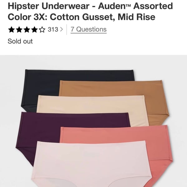 Auden Women's 6pk Bonded Microfiber Hipster Underwear