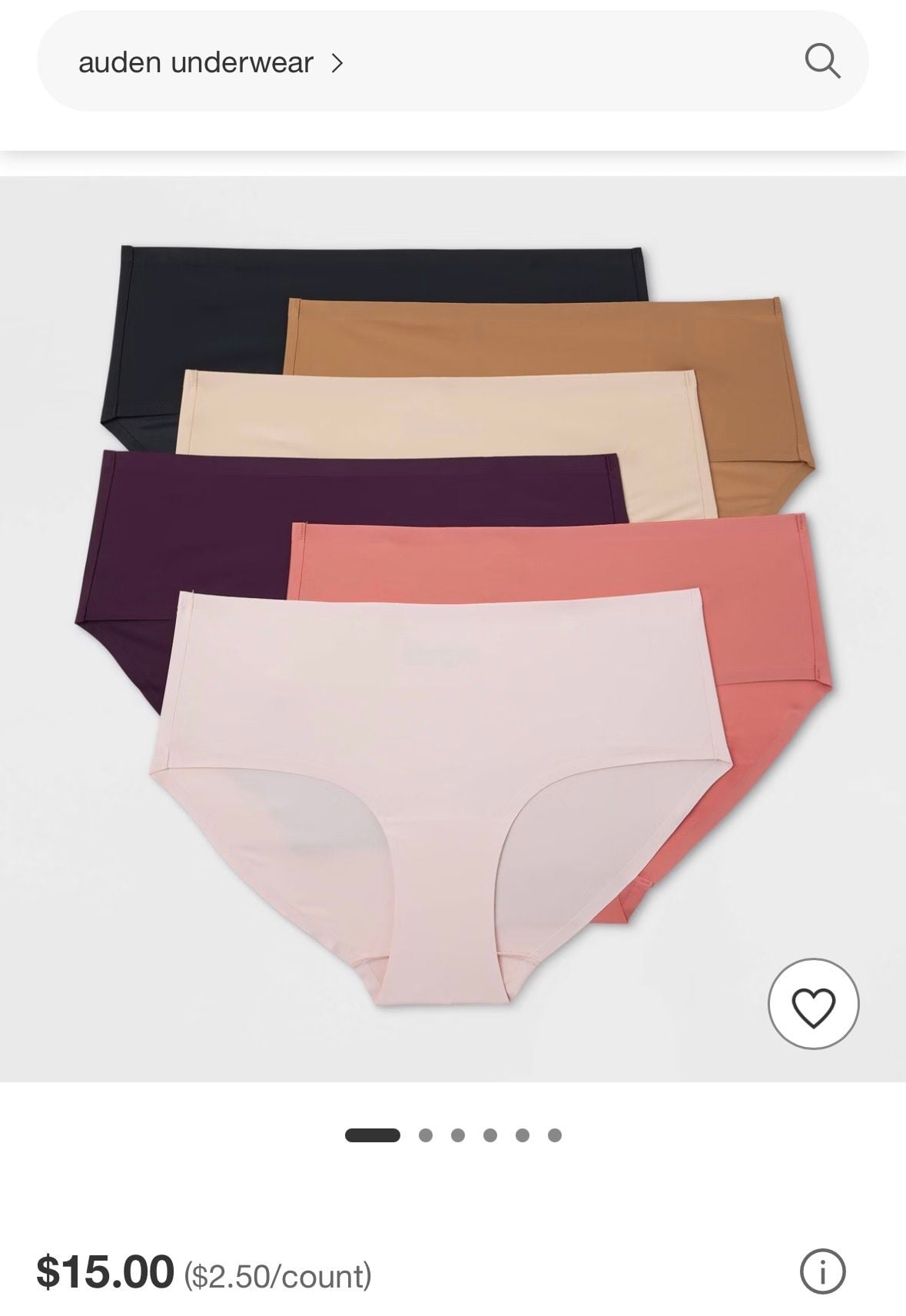 Auden Women's 6pk Bonded Microfiber Hipster Underwear 2