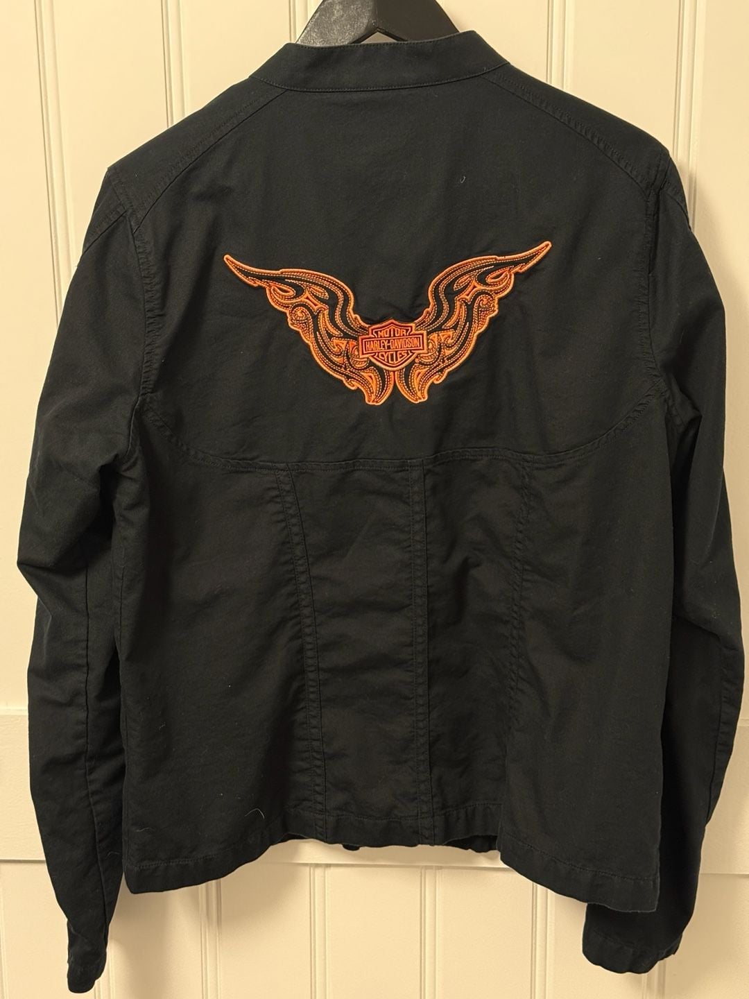 Harley-Davidson Women's Black Cotton Embroidered Light Riding Jacket, Size XL 6