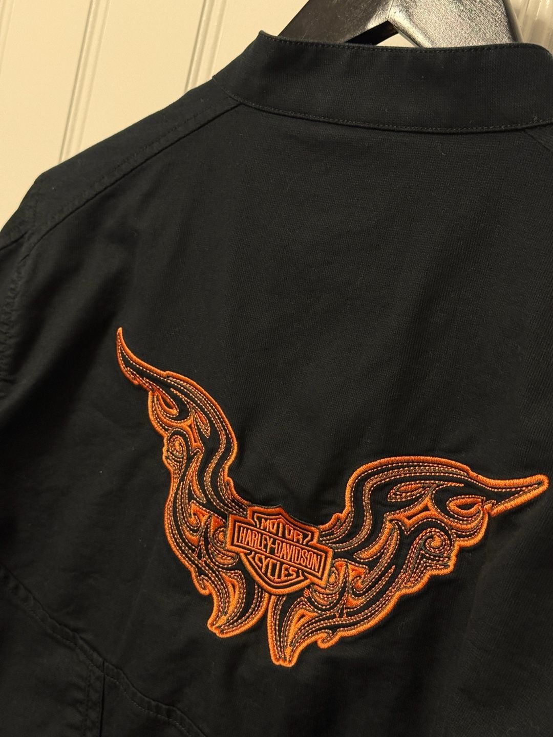 Harley-Davidson Women's Black Cotton Embroidered Light Riding Jacket, Size XL 7