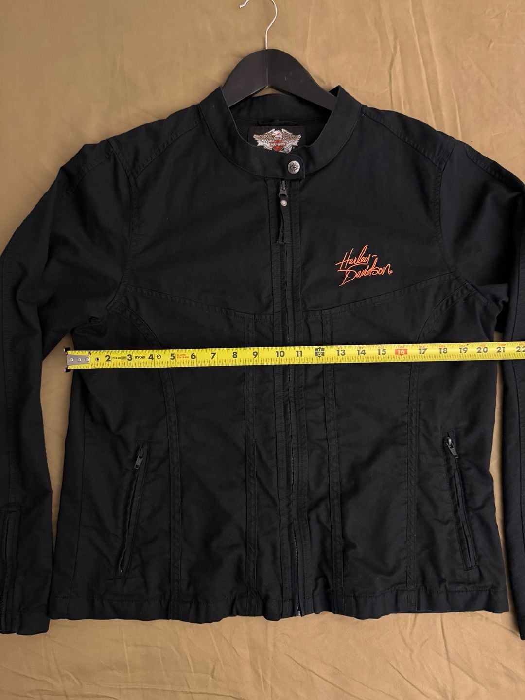 Harley-Davidson Women's Black Cotton Embroidered Light Riding Jacket, Size XL 12