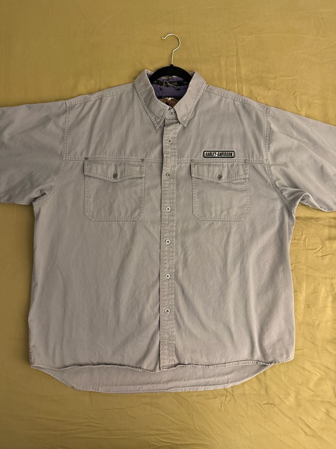 Harley-Davidson Men's Gray Short Sleeve Button Down Utility Shirt XXL 2