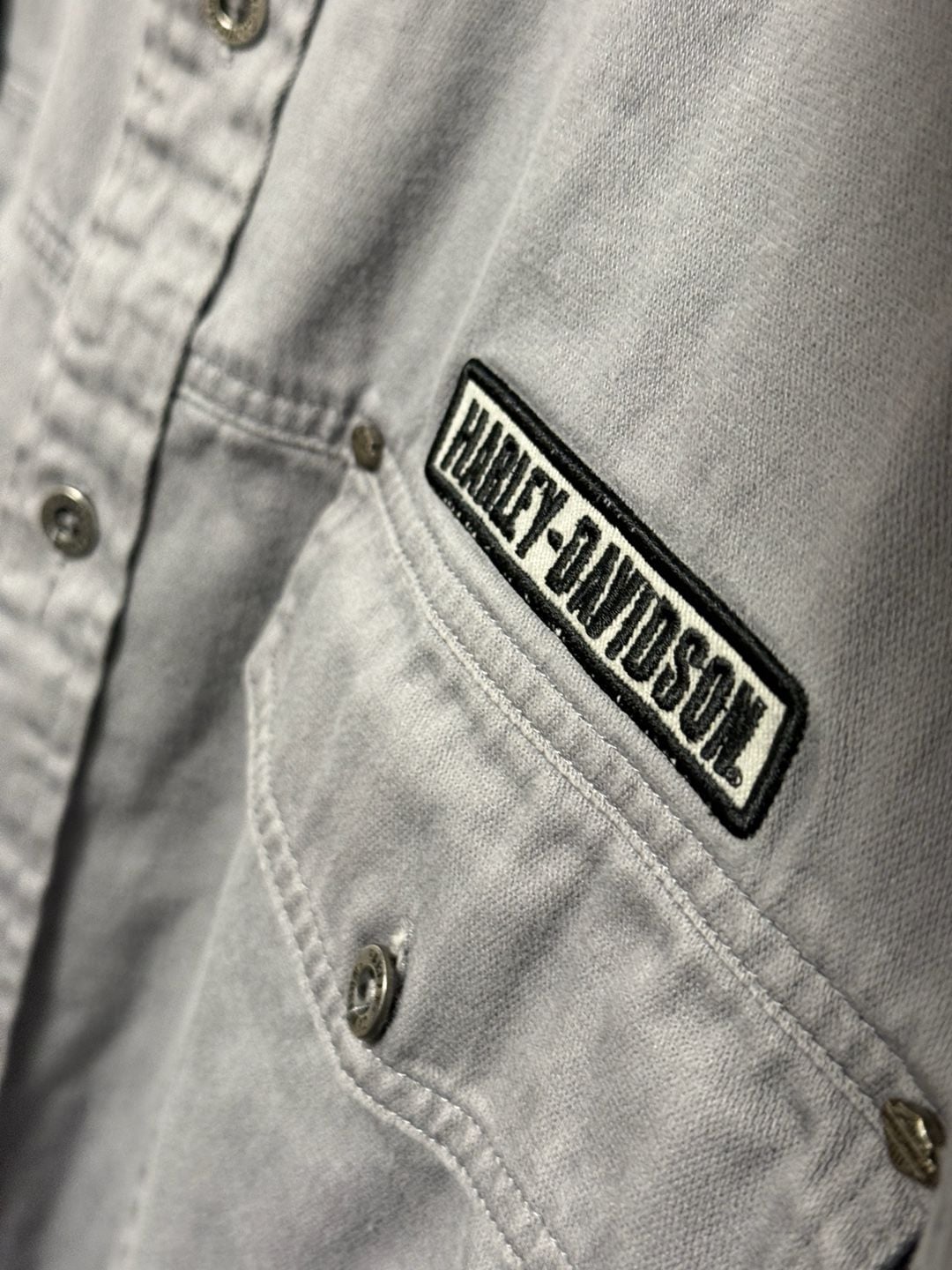 Harley-Davidson Men's Gray Short Sleeve Button Down Utility Shirt XXL 5
