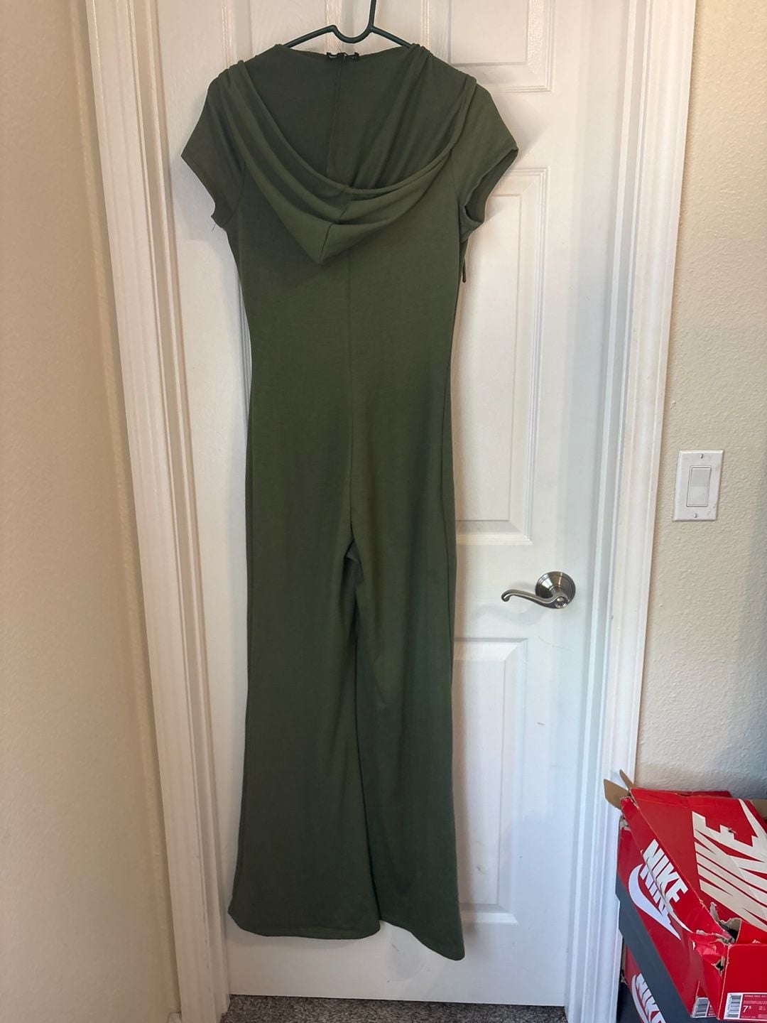 Olive Green Hooded Short Sleeve Jumpsuit Romper 4