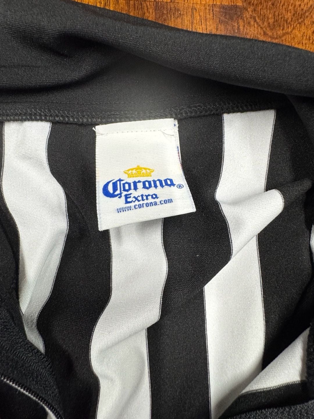 In Your Face Apparel Corona Extra Beer Logo Referee Zip-Up Polo Shirt 3
