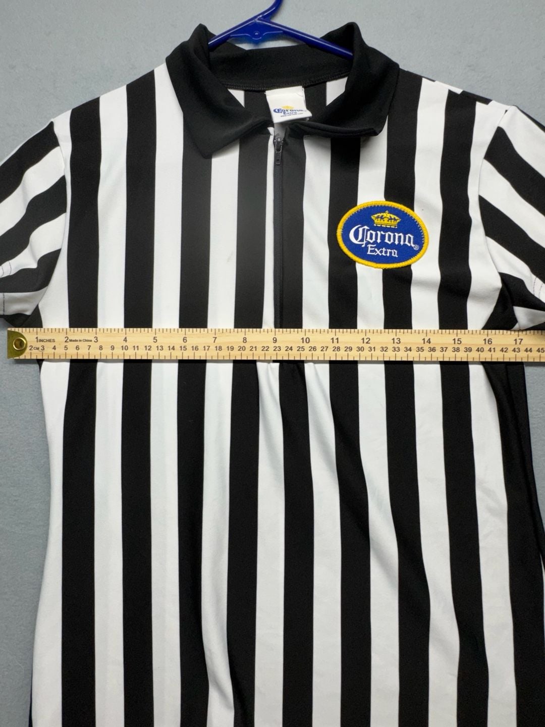 In Your Face Apparel Corona Extra Beer Logo Referee Zip-Up Polo Shirt 9