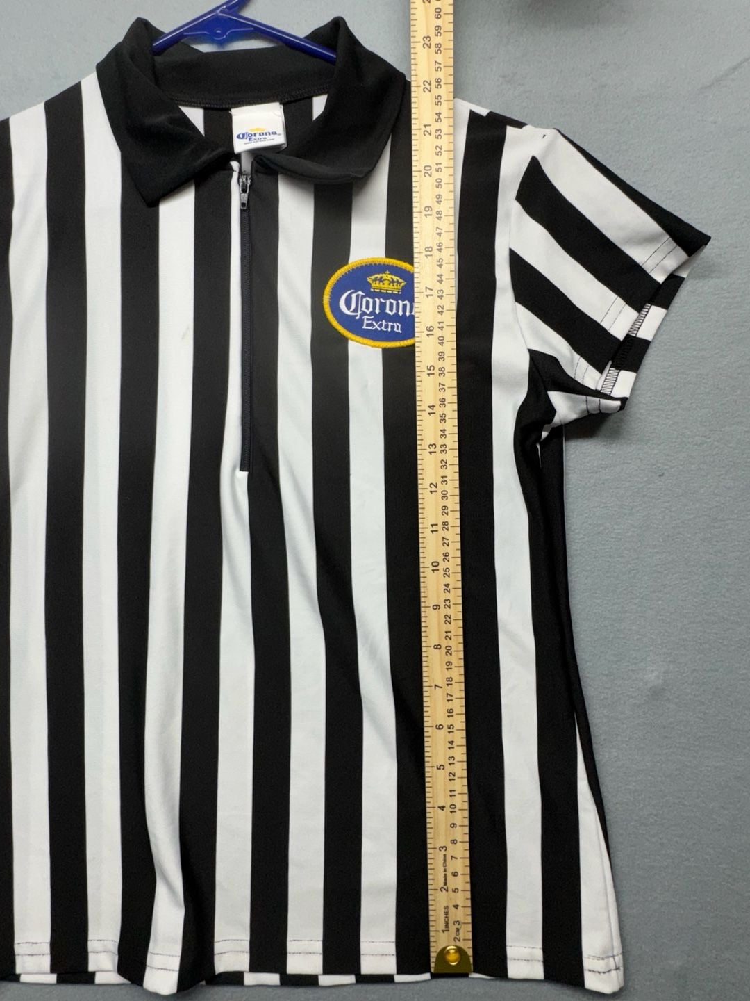 In Your Face Apparel Corona Extra Beer Logo Referee Zip-Up Polo Shirt 11