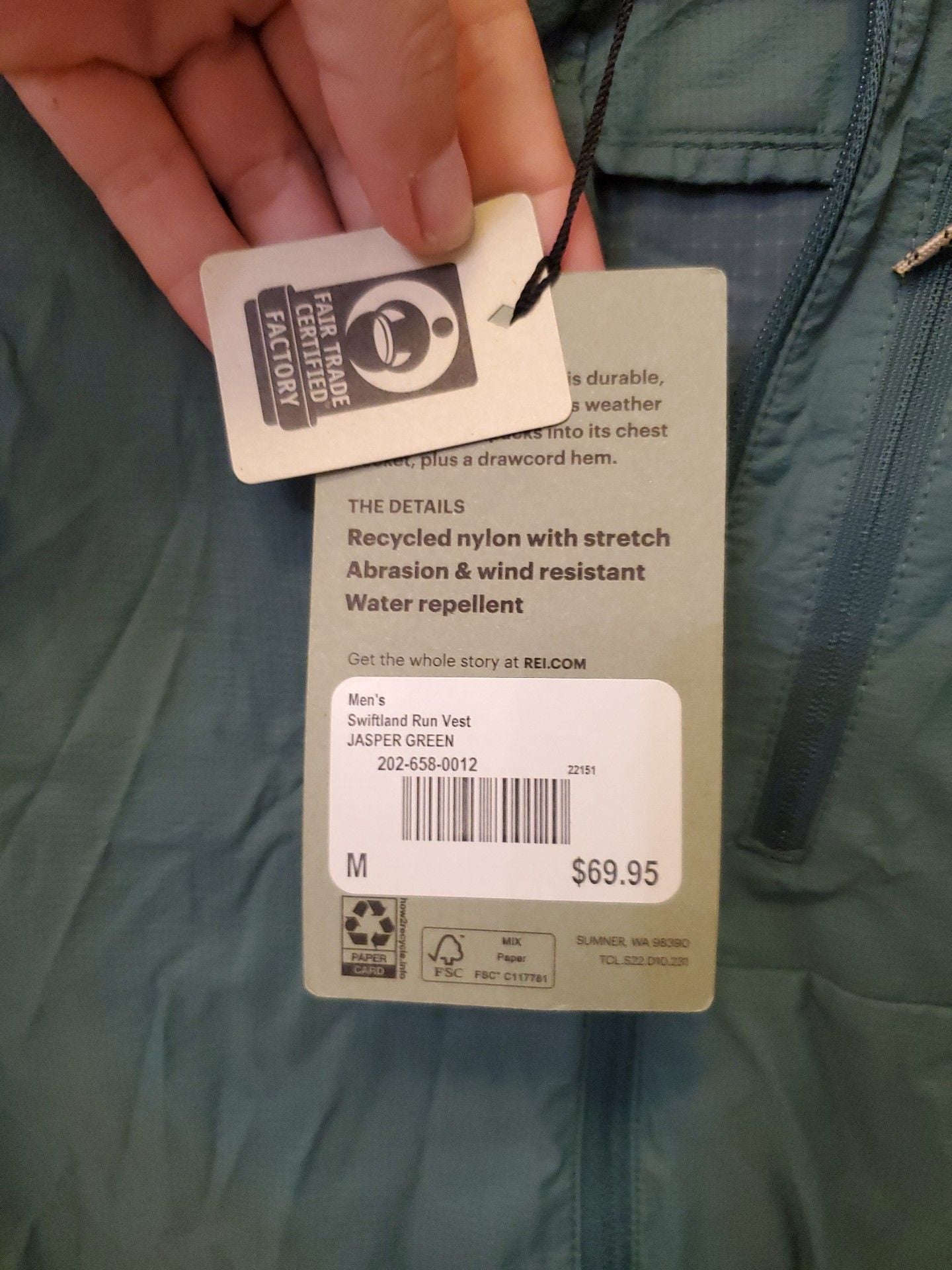 REI Co-op Swiftland Men's Run Vest - Jasper Green 6