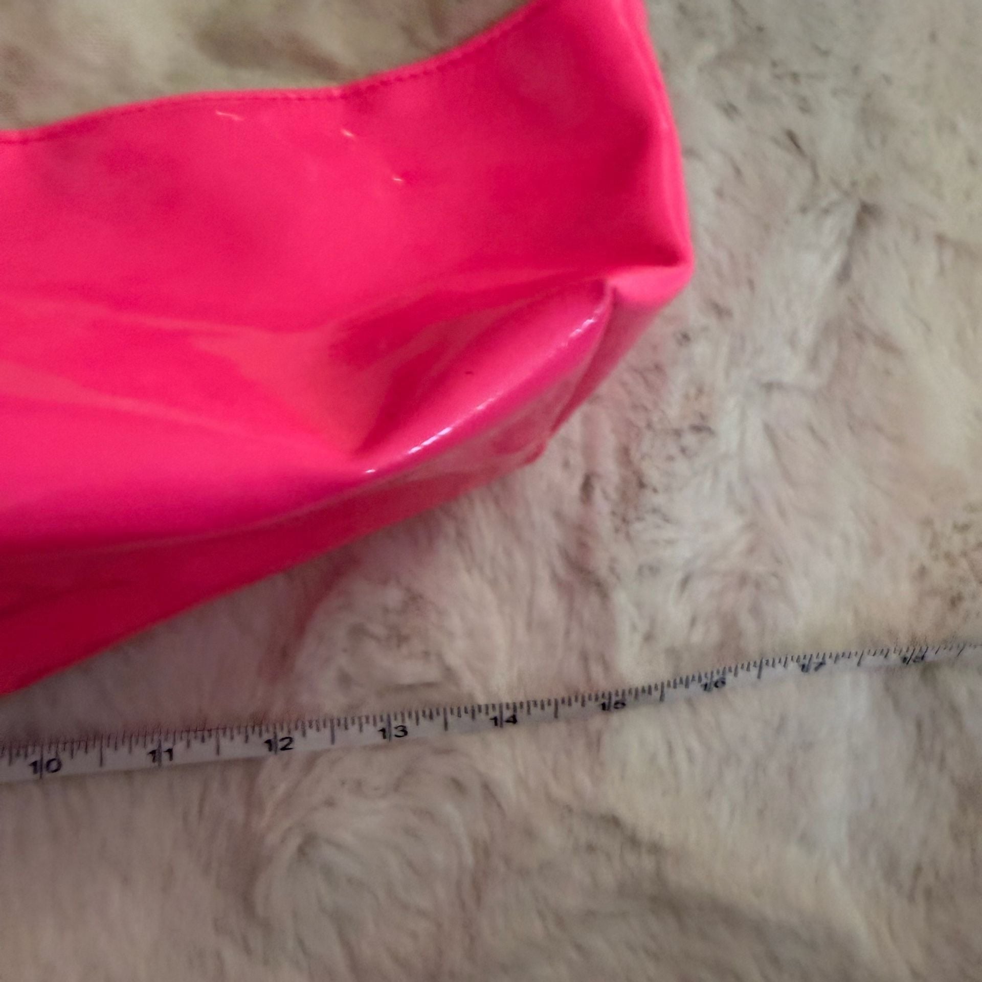 Victoria's Secret Canvas and Patent Hot Pink Beach Tote Bag 6