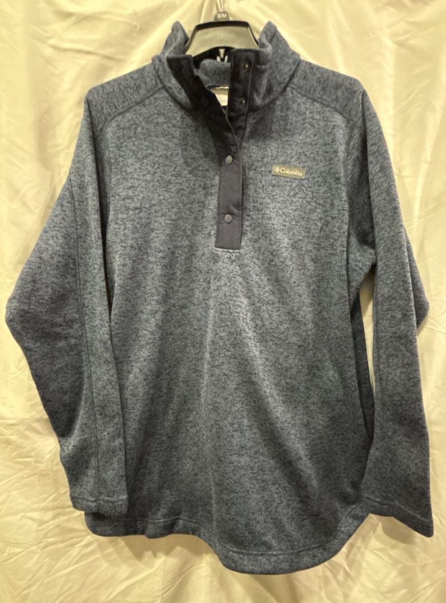 Columbia Women's Sweater Weather Fleece Snap Pullover Tunic Blue XL 2