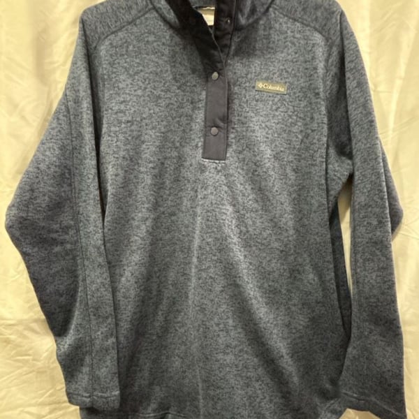 Columbia Women's Sweater Weather Fleece Snap Pullover Tunic Blue XL