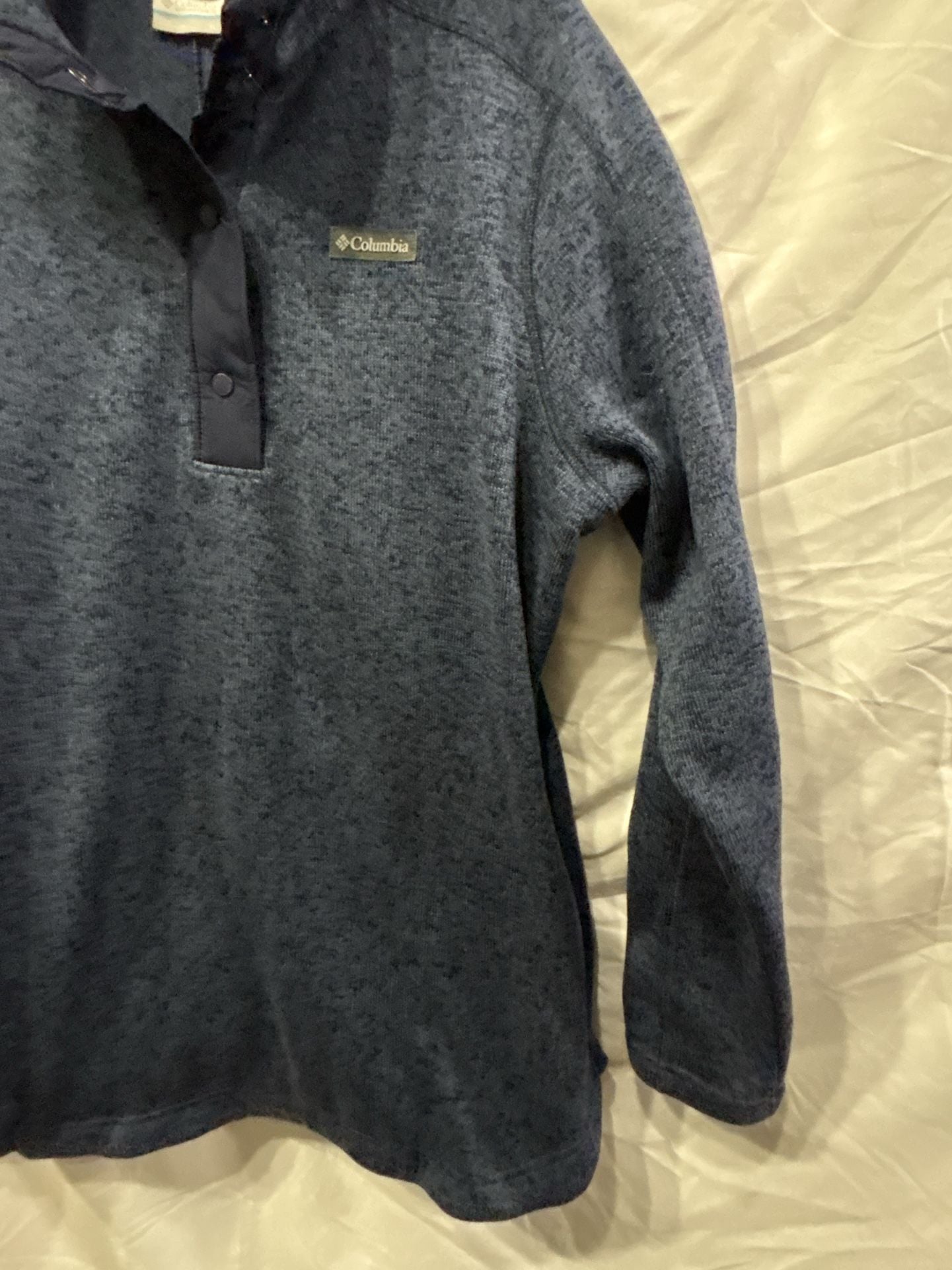 Columbia Women's Sweater Weather Fleece Snap Pullover Tunic Blue XL 6