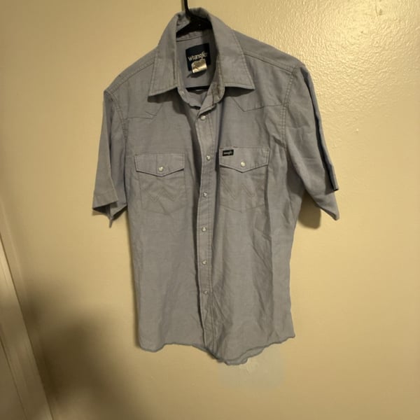 Wrangler Men's Short Sleeve Western Snap Chambray Work Shirt
