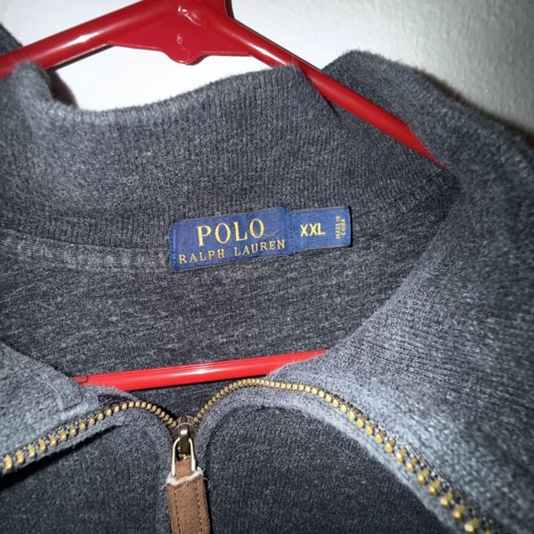 Polo Ralph Lauren Men's Charcoal Grey Quarter-Zip Pullover Sweater (Size XXL)