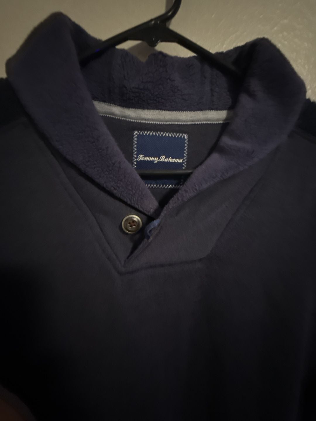 Tommy Bahama Men's Navy Shawl Collar Pullover Sweater with Elbow Patches 2