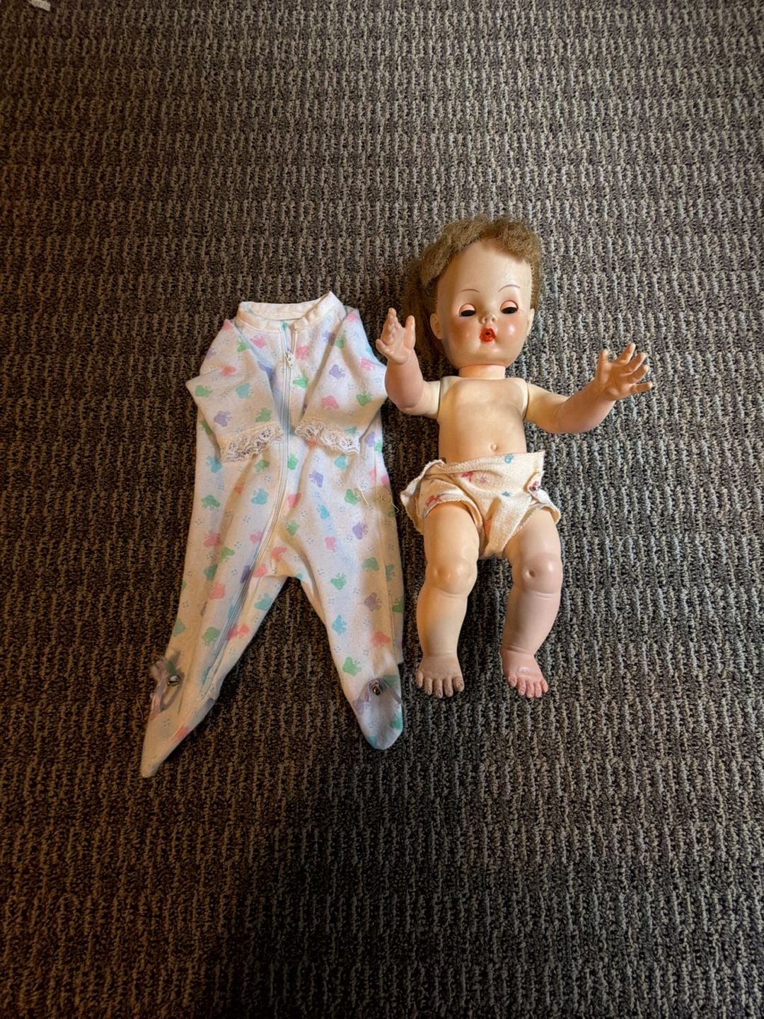 Vintage Horsman Baby Doll with Original Footed Pajamas 1