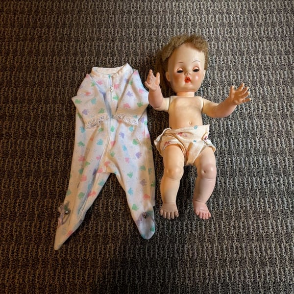 Vintage Horsman Baby Doll with Original Footed Pajamas