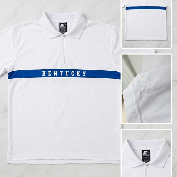 Starter Kentucky Wildcats White Performance Quarter-Zip Polo Shirt