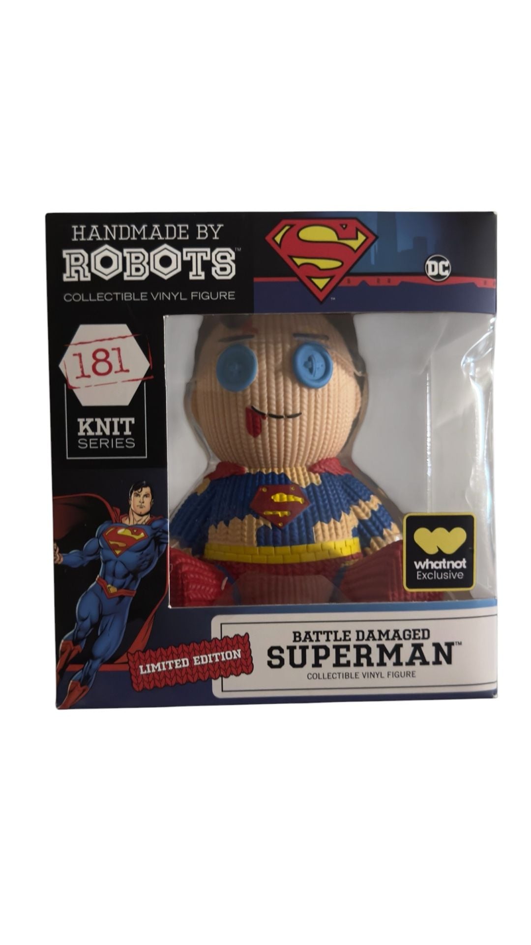 Handmade by Robots DC Knit Series Battle Damaged Superman Vinyl Figure #181 1