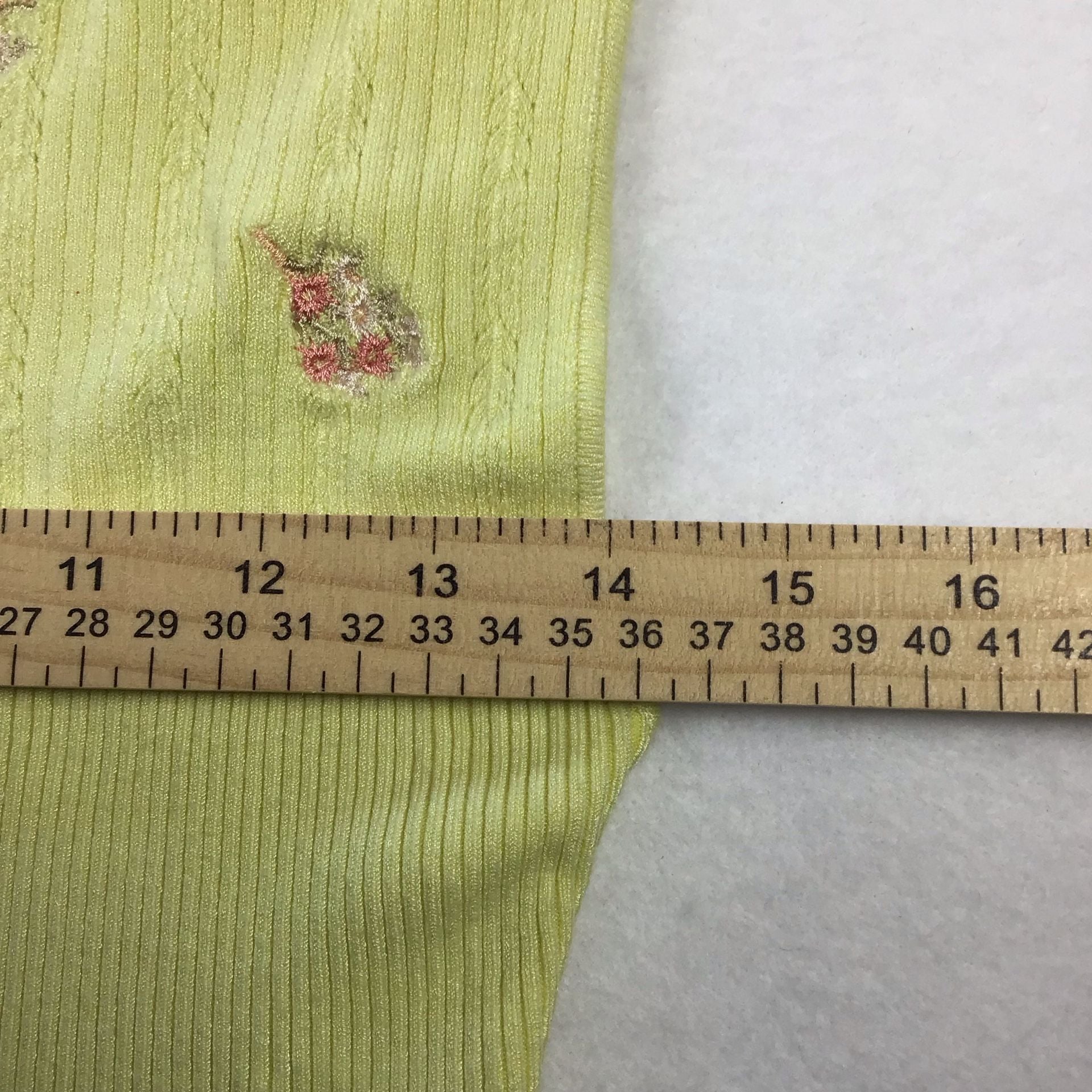 Free People Intimately Lime Green Floral Embroidered Knit Crop Tank Top Small  7