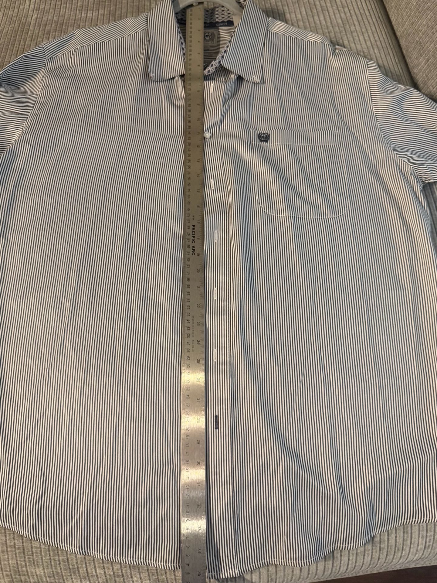 Cinch Men's Long Sleeve Button Down Pinstripe Shirt XXL 7