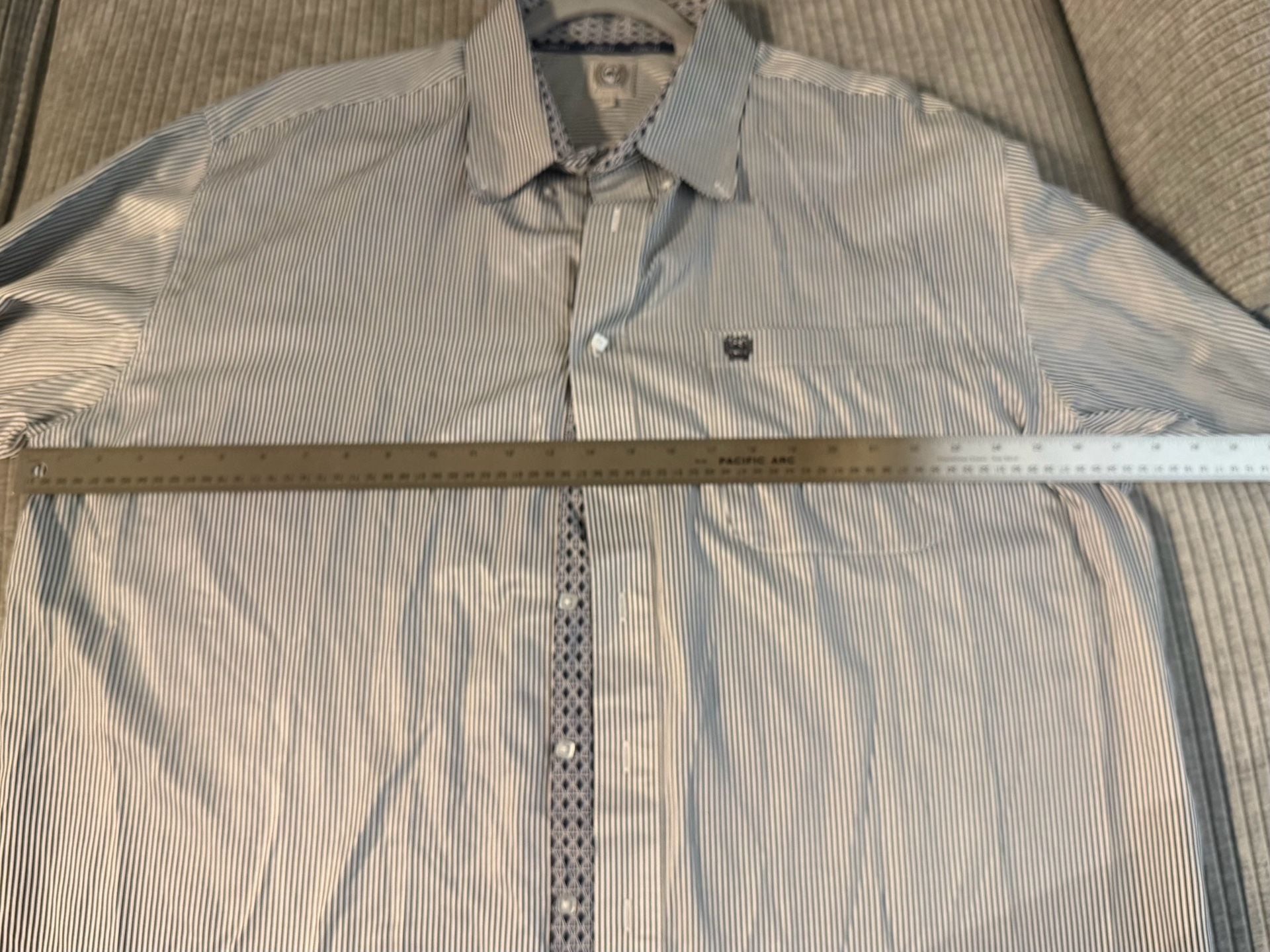 Cinch Men's Long Sleeve Button Down Pinstripe Shirt XXL 8