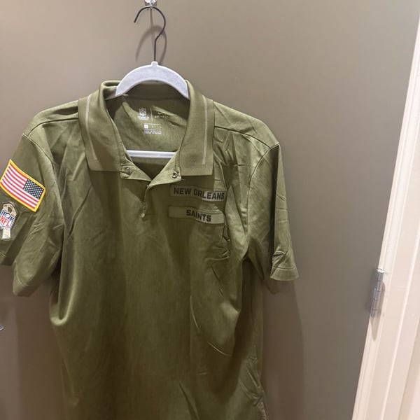 Nike New Orleans Saints Salute to Service DriFit Military Olive Green Polo Shirt