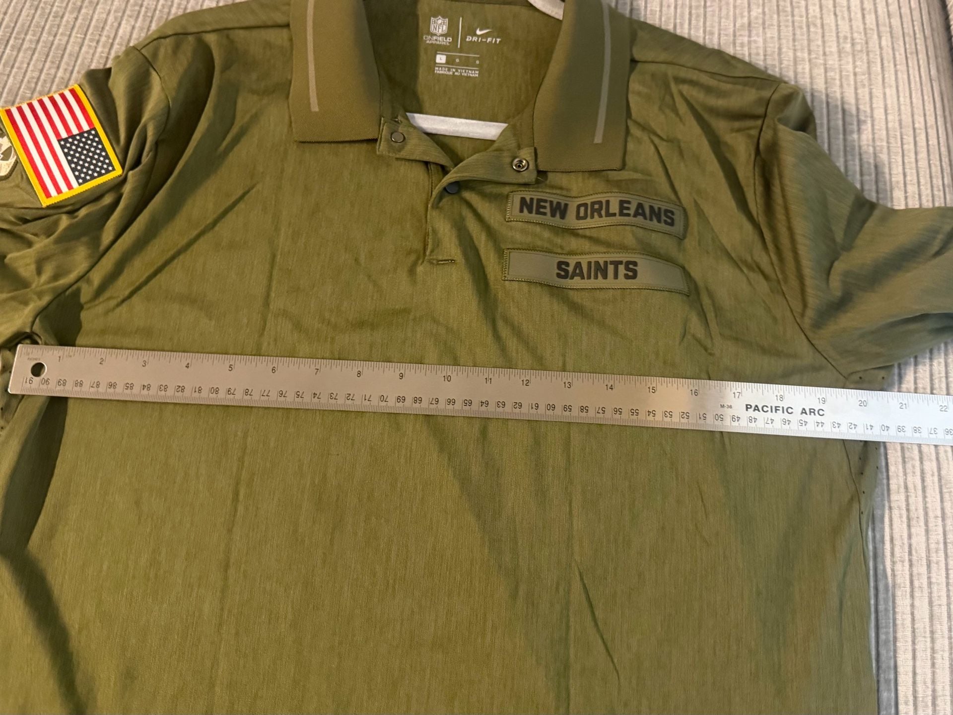 Nike New Orleans Saints Salute to Service DriFit Military Olive Green Polo Shirt 7