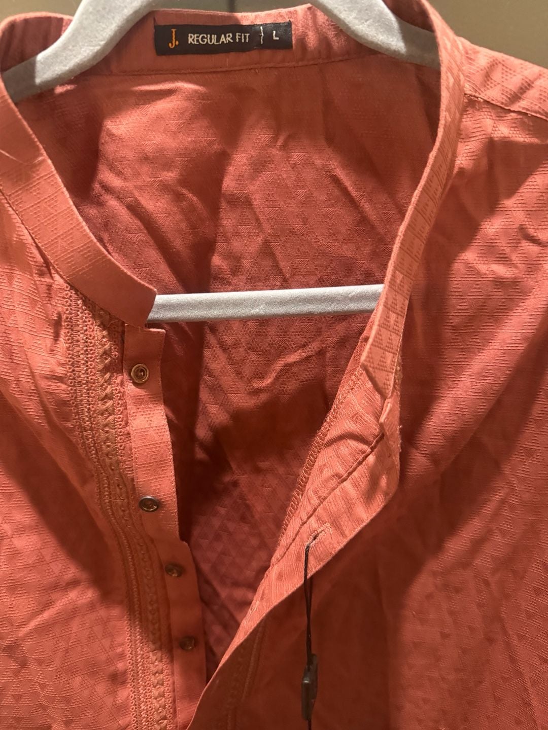 J. Junaid Jamshed Men's Rust Colored Long Sleeve Kurta 4