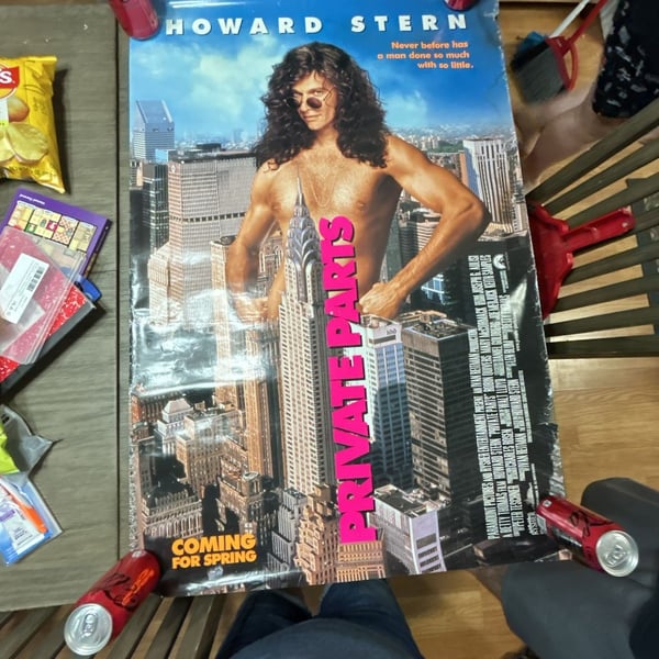 Vintage 1997 Howard Stern 'Private Parts' Original Movie Theater Poster
