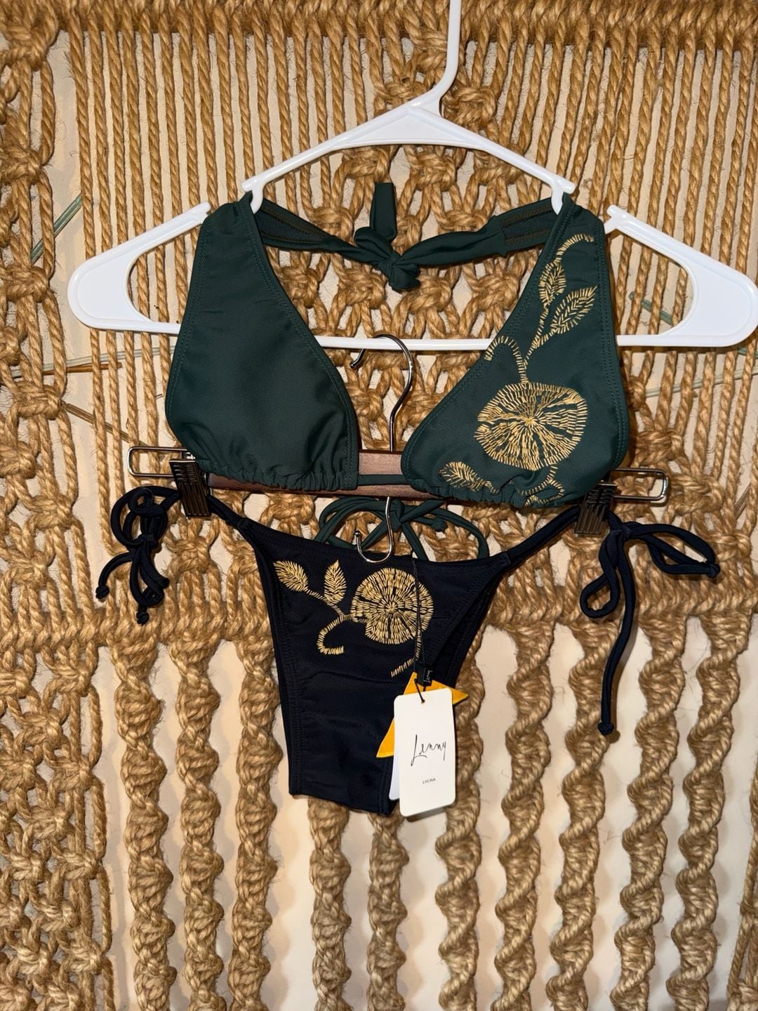 Lenny Niemeyer Embroidered Halter Bikini Set 1