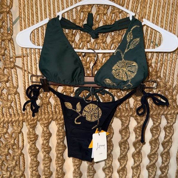 Lenny Niemeyer Embroidered Halter Bikini Set