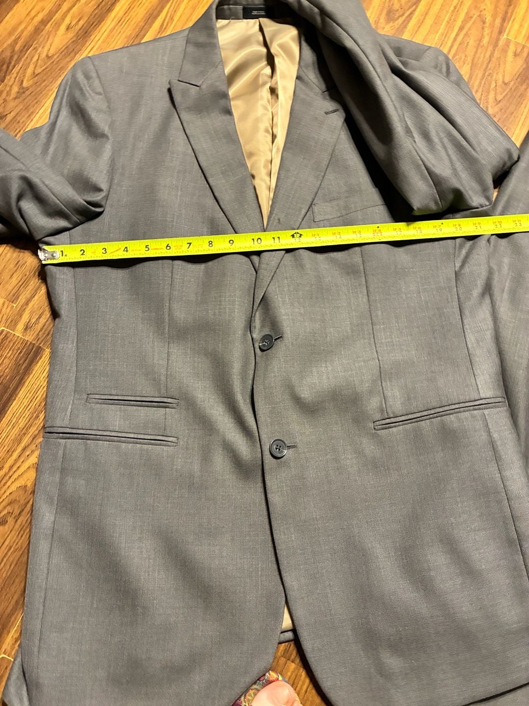 Mens Gray Two-Piece Wool Blend Suit 5