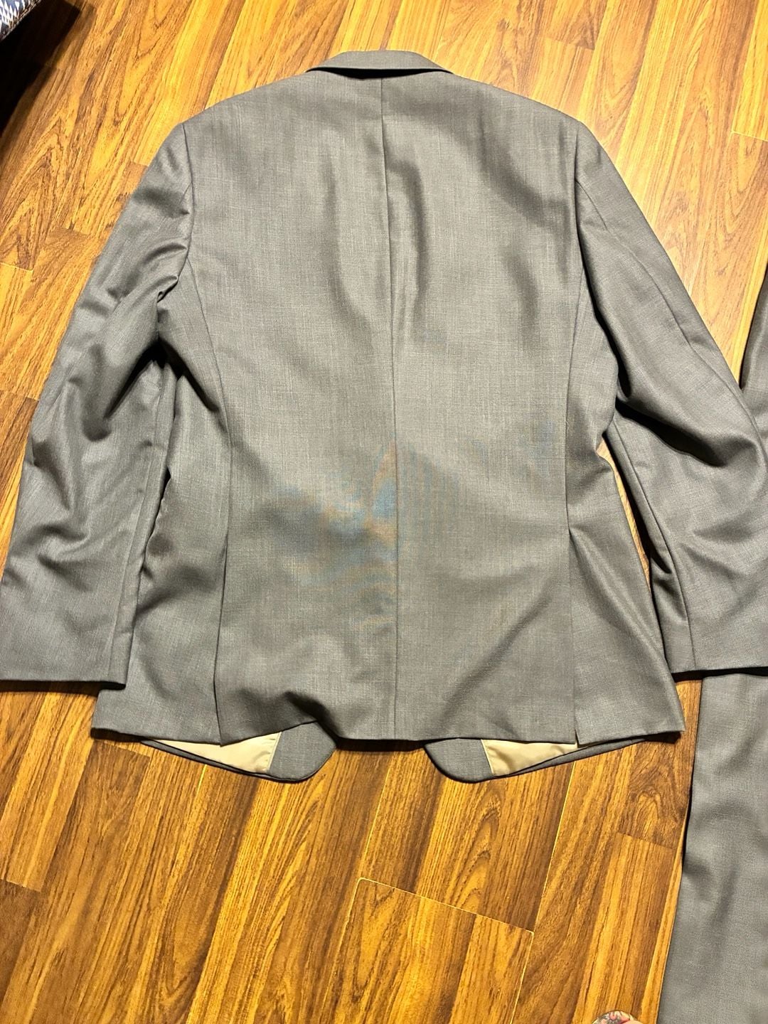 Mens Gray Two-Piece Wool Blend Suit 6