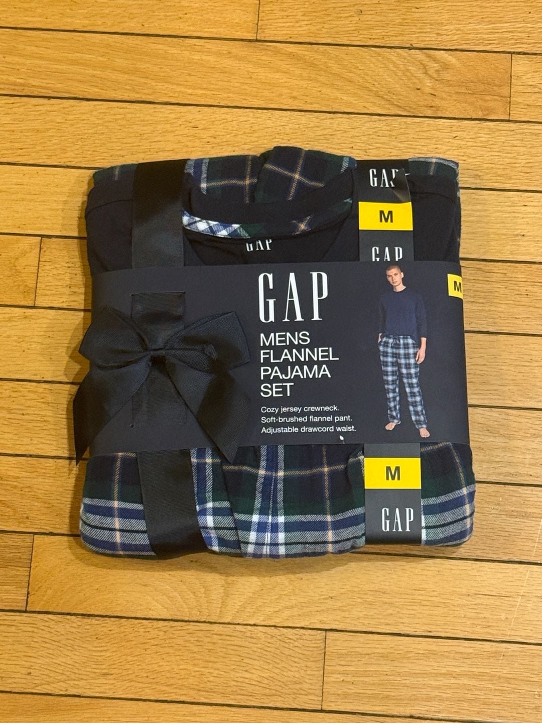 Gap Men's Flannel Pajama Set - Midnight Plaid - Size Medium 1