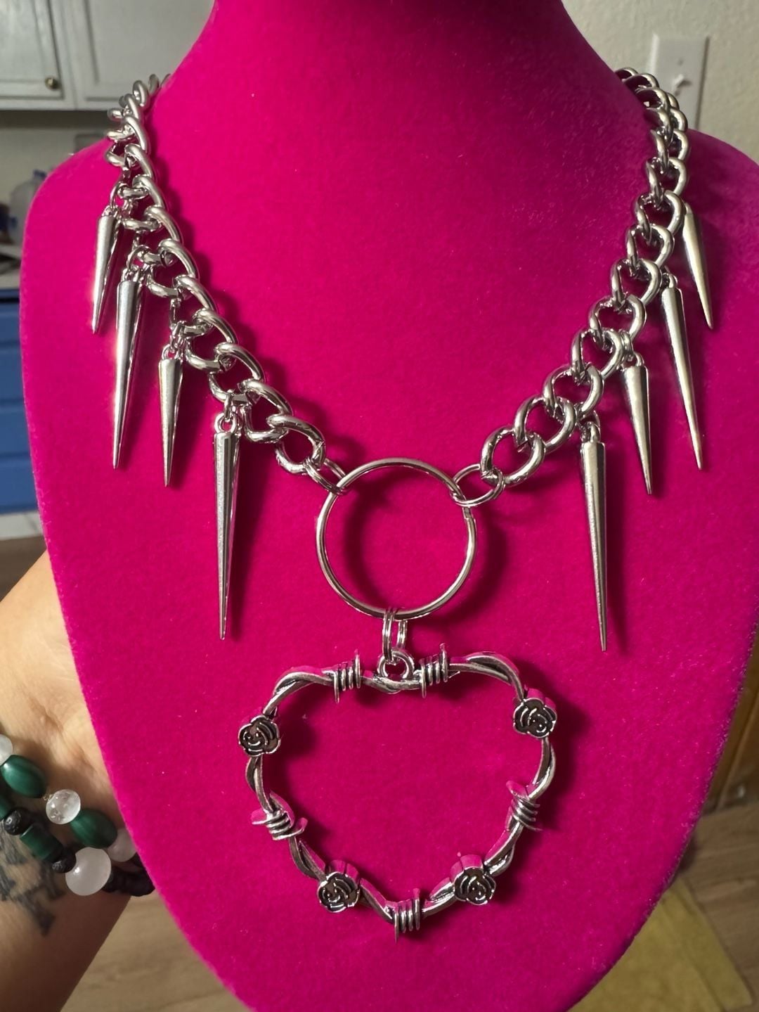 Spike Heart Chain Choker 2