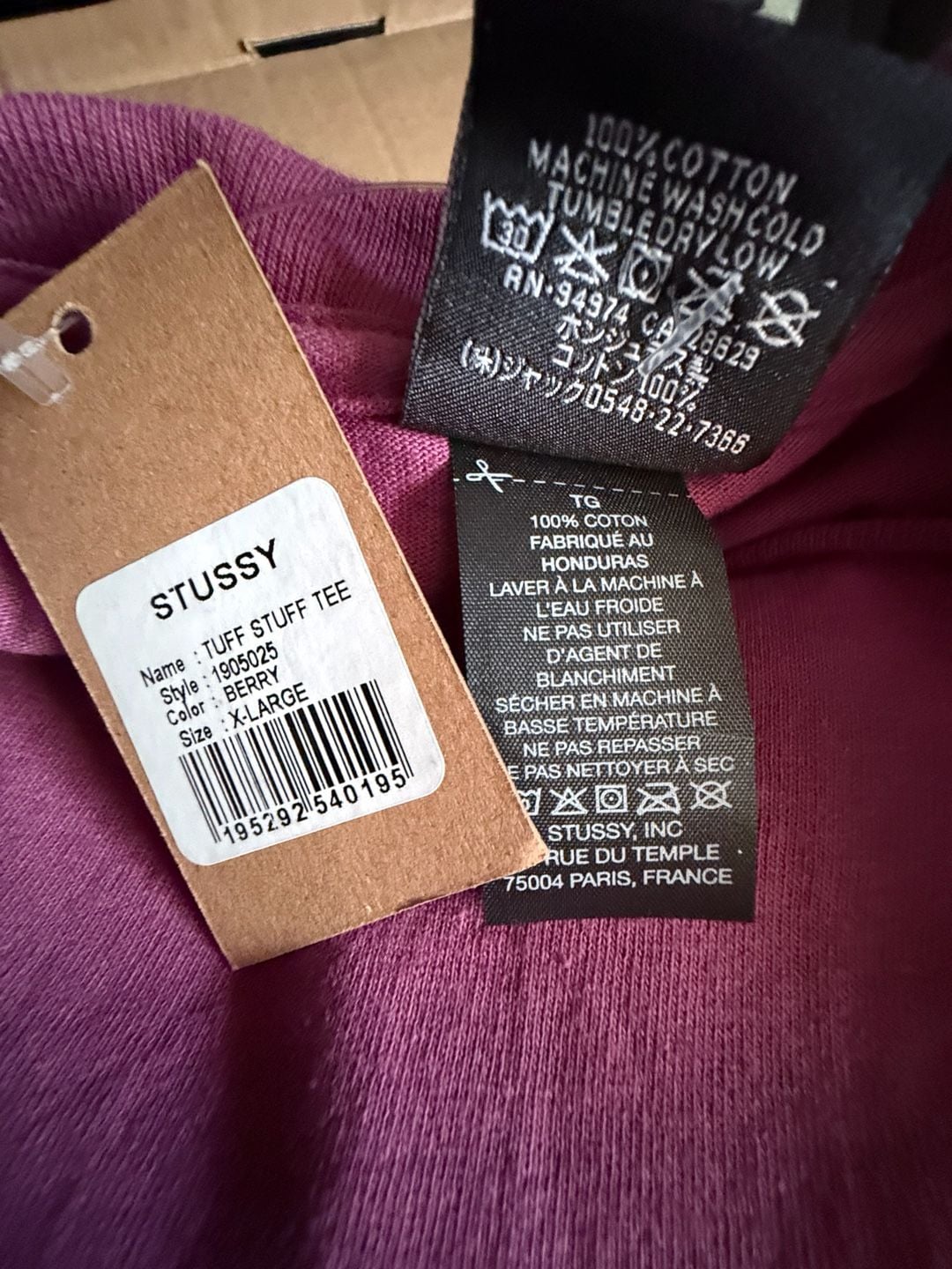 Buy Stussy Tuff Stuff Tee 'Berry' - 1905025 BERR 9