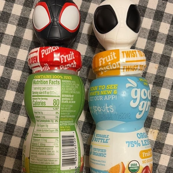 Good2Grow Spider-Man Character Topper Juice Bottles Lot of 2