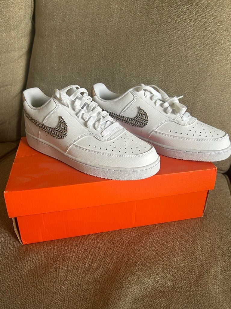 Nike Court Vision Low White/Grey Pattern Sneakers 2