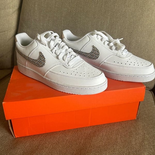 Nike Court Vision Low White/Grey Pattern Sneakers