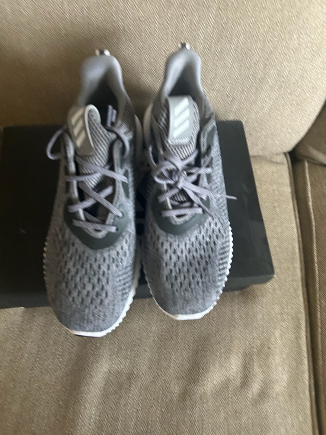 Adidas Alphabounce 1 M Grey White Running Shoes GV8826 Men's Size 7.5 7